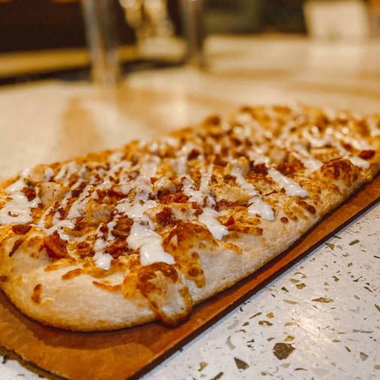 Bacon Chicken Ranch Pizza.