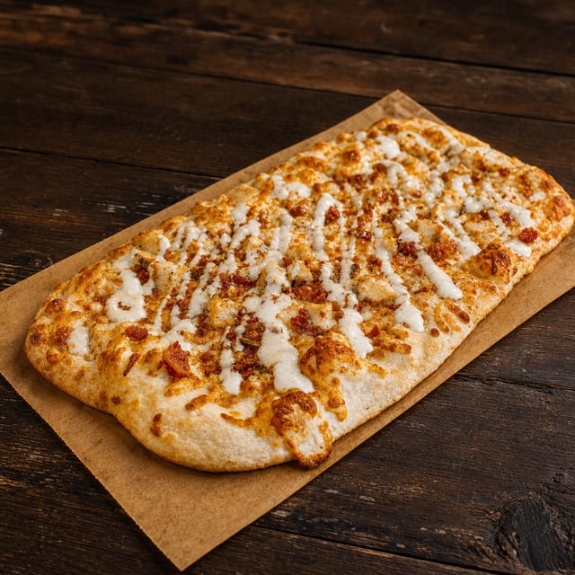 Bacon Chicken Ranch Pizza.